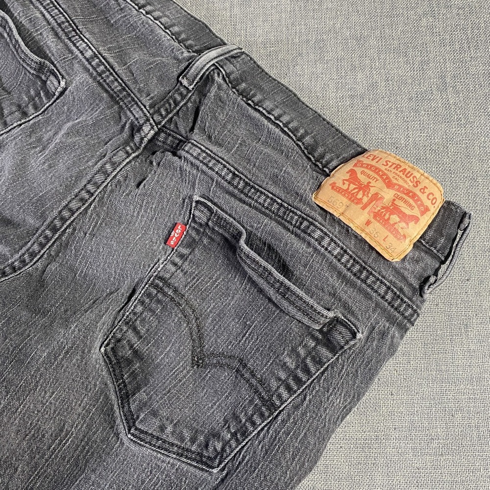 Levis 505 Jeans Mens 34x31 Black Straight Leg Stretch Denim Classic Fit Pants